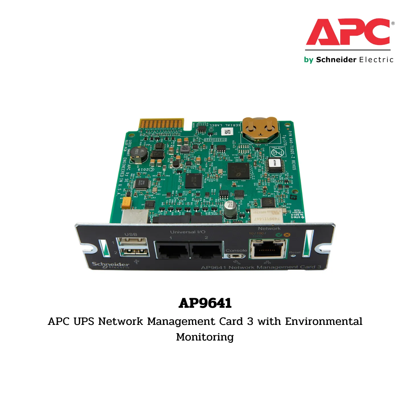 การ์ดจัดการเครือข่าย UPS ของ APC AP9641 พร้อมการตรวจสอบสิ่งแวดล้อม ...