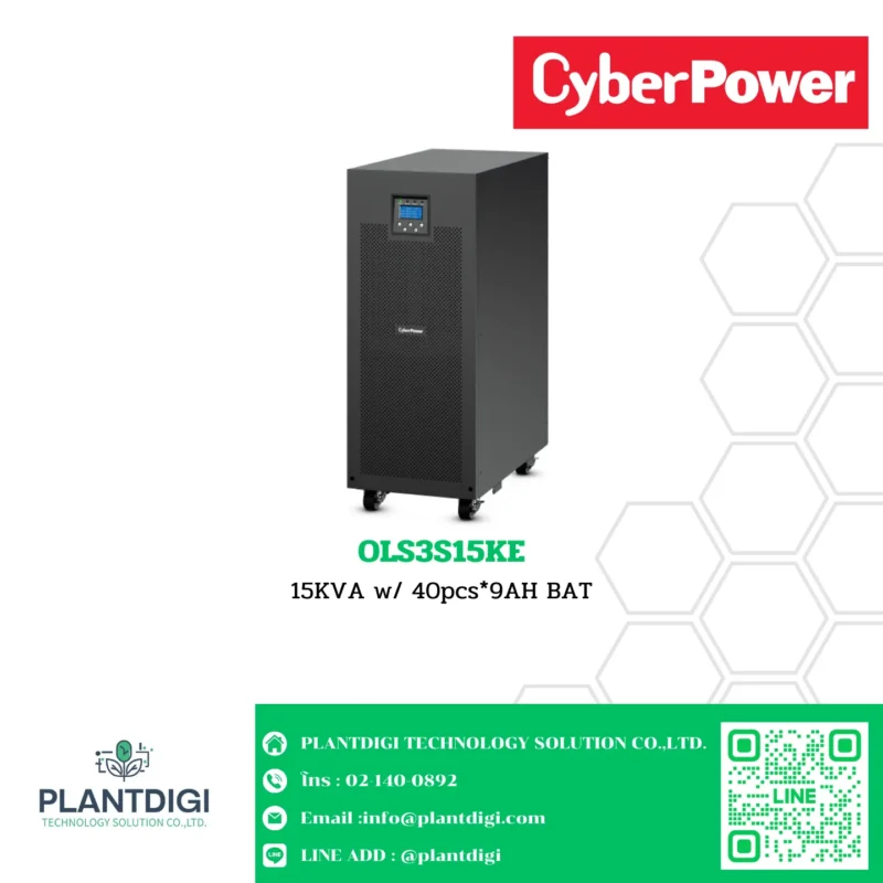 เครื่องสำรองไฟ CyberPower OLS3S15KE 15KVA w/ 40pcs*9AH BAT OLS Series (TOWER)