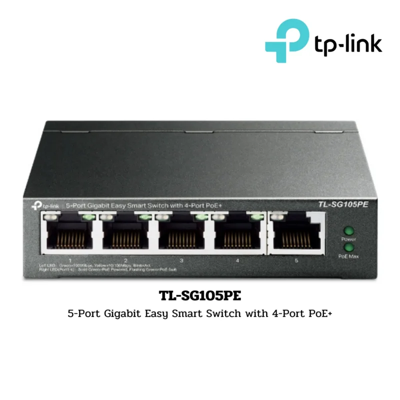 Switch TP-Link รุ่น TL-SG105PE TP-Link 5-Port Gigabit Easy Smart Switch