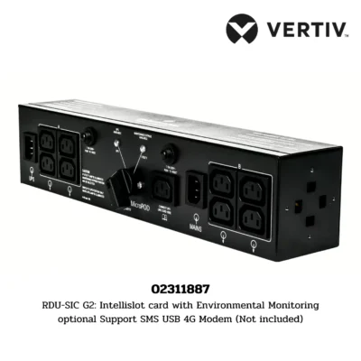 02311887 Vertiv RDU-SIC G2: Intellislot card with Environmental Monitoring optional Support SMS USB 4G Modem (Not included)