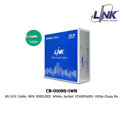 LINK รุ่น CB-0109S+1WH RG 6 INDOOR CCTV CABLE (100 m. BOX)