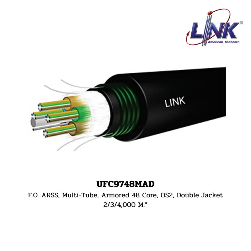 LINK รุ่น UFC9748MAD OS2 9/125 μm, SINGLEMODE, DOUBLE JACKET , ARSS Multi-Tube