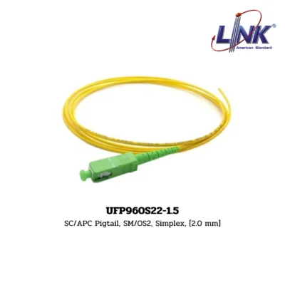 LINK Pigtail for FTTx / FTTR รุ่น UFP960S22-1.5 SC/APC Pigtail, SM/OS2, Simplex, [2.0 mm]
