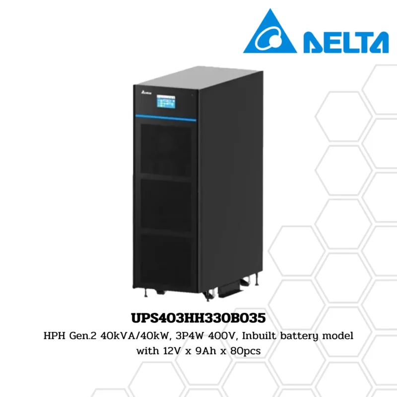 เครื่องสำรองไฟ Delta HPH Gen2 40kVA/40kW (UPS403HH330B035) พร้อมแบตเตอรี่