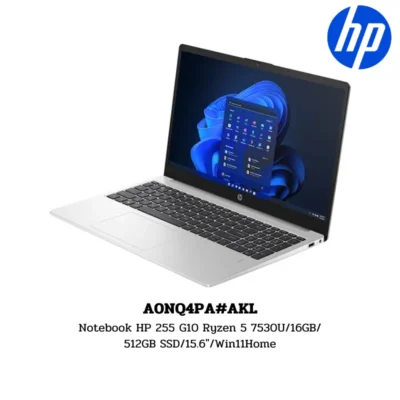Notebook HP 255 G10 Ryzen 5 7530U/16GB/512GB SSD/15.6″/Win11Home (A0NQ4PA#AKL)