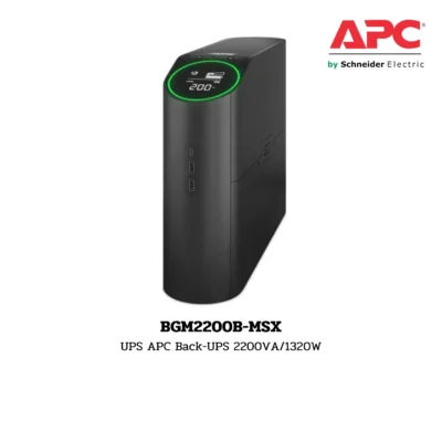 เครื่องสำรองไฟ UPS APC Back-UPS BGM Series รุ่น BGM2200B-MSX เป็นเครื่องสำรองไฟตระกูล BGM Series ขนาด 2200VA/1320W รูปแบบ Tower มีช่องจ่ายไฟ 3x IEC 60320 C13 surge; 3x universal surge และเป็นระบบคลื่นแบบ Pure Sine Wave