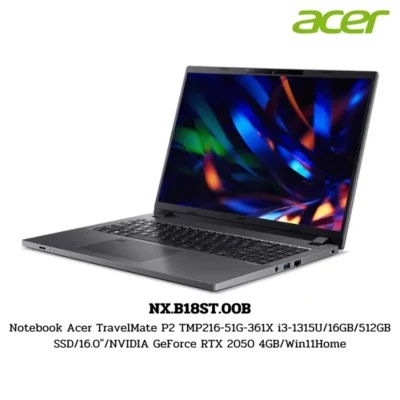 Notebook Acer TravelMate P2 TMP216-51G-361X i3-1315U/16GB/512GB SSD/16.0″/NVIDIA GeForce RTX 2050 4GB/Win11Home (NX.B18ST.00B)