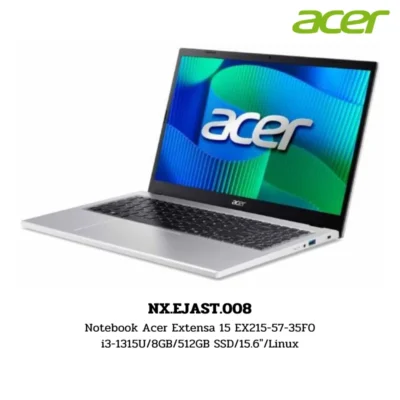 Notebook Acer Extensa 15 EX215-57-35F0 i3-1315U/8GB/512GB SSD/15.6″/Linux (NX.EJAST.008)
