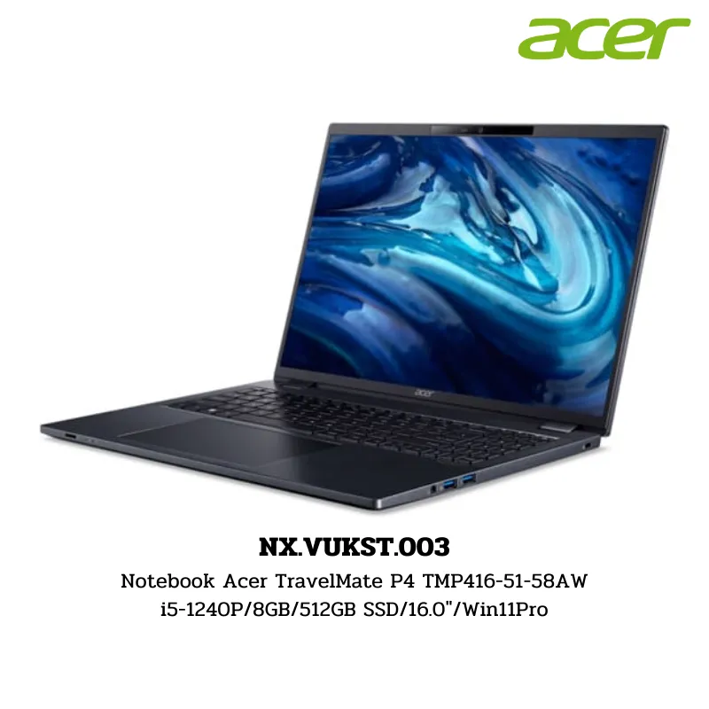 Notebook Acer TravelMate P4 TMP416-51-58AW i5-1240P/8GB/512GB SSD/16.0″/Win11Pro (NX.VUKST.003)