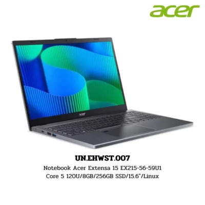 Notebook Acer Extensa 15 EX215-56-59U1 Core 5 120U/8GB/256GB SSD/15.6″/Linux (UN.EHWST.007)