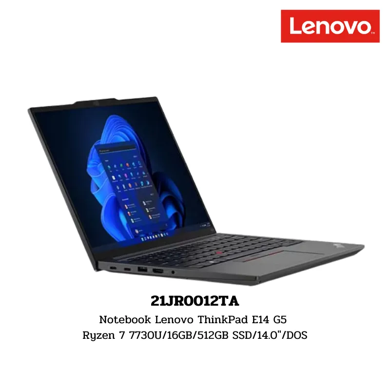 Notebook Lenovo ThinkPad E14 G5 Ryzen 7 7730U/16GB/512GB SSD/14.0″/DOS (21JR0012TA)