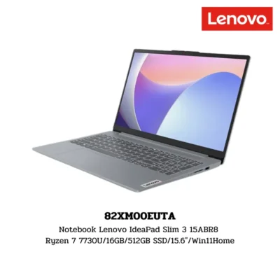 Notebook Lenovo IdeaPad Slim 3 15ABR8 Ryzen 7 7730U/16GB/512GB SSD/15.6″/Win11Home (82XM00EUTA)
