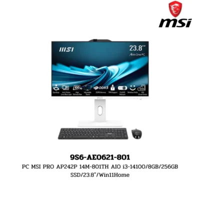 PC MSI PRO AP242P 14M-801TH AIO i3-14100/8GB/256GB SSD/23.8″/Win11Home (9S6-AE0621-801)