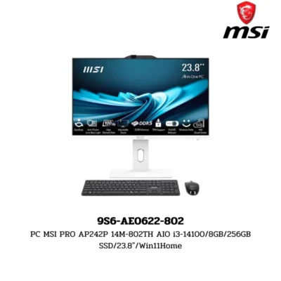PC MSI PRO AP242P 14M-802TH AIO i3-14100/8GB/256GB SSD/23.8″/Win11Home (9S6-AE0622-802)