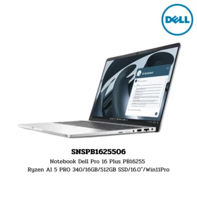 Notebook Dell Pro 16 Plus PB16255 Ryzen AI 5 PRO 340/16GB/512GB SSD/16.0″/Win11Pro (SNSPB1625506)