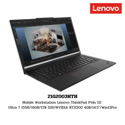 Mobile Workstation Lenovo ThinkPad P14s G5 Ultra 7 155H/16GB/1TB SSD/NVIDIA RTX500 4GB/14.5″/Win11Pro (21G2003HTH)