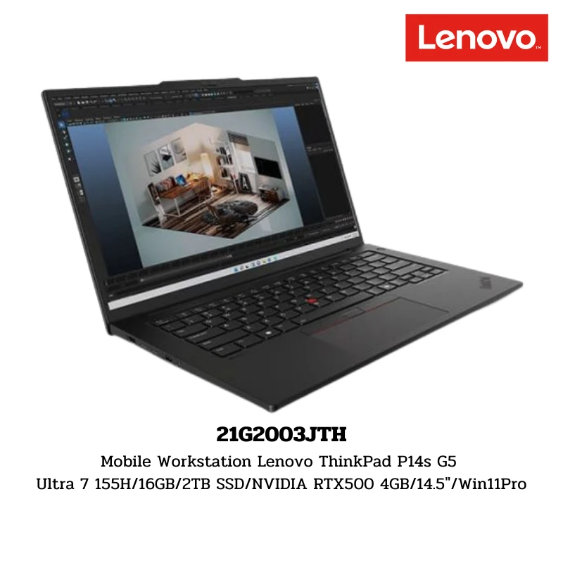 Mobile Workstation Lenovo ThinkPad P14s G5 Ultra 7 155H/16GB/2TB SSD/NVIDIA RTX500 4GB/14.5″/Win11Pro (21G2003JTH)