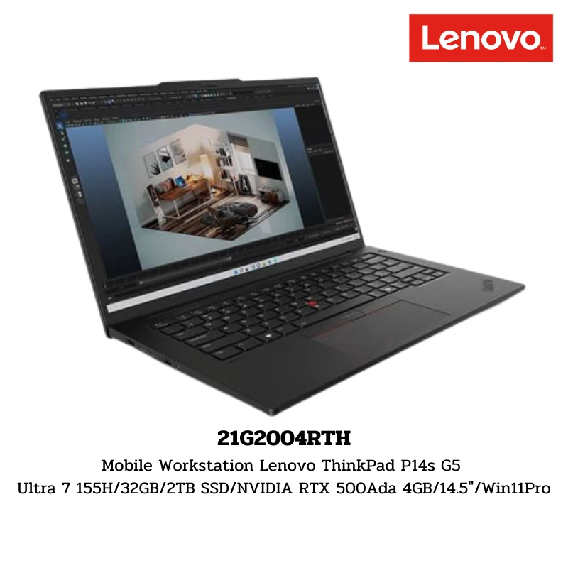 Mobile Workstation Lenovo ThinkPad P14s G5 Ultra 7 155H/32GB/2TB SSD/NVIDIA RTX 500Ada 4GB/14.5″/Win11Pro (21G2004RTH)