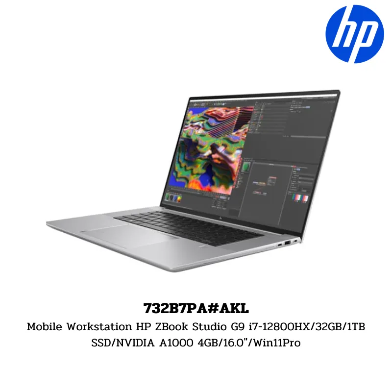 Mobile Workstation HP ZBook Studio G9 i7-12800HX/32GB/1TB SSD/NVIDIA A1000 4GB/16.0″/Win11Pro (732B7PA#AKL)