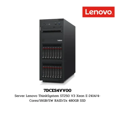(7DCES4VV00) Server Lenovo ThinkSystem ST250 V3 Xeon E-2414/4-Cores/16GB/SW RAID/2x 480GB SSD