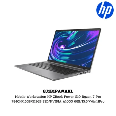 Mobile Workstation HP ZBook Power G10 Ryzen 7 Pro 7840H/16GB/512GB SSD/NVIDIA A1000 6GB/15.6″/Win11Pro (8J1B1PA#AKL)