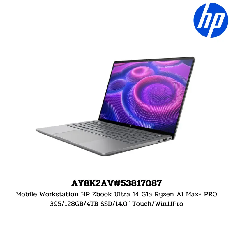Mobile Workstation HP Zbook Ultra 14 G1a Ryzen AI Max+ PRO 395/128GB/4TB SSD/14.0″ Touch/Win11Pro (AY8K2AV#53817087)