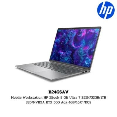 Mobile Workstation HP ZBook 8 G1i Ultra 7 255H/32GB/1TB SSD/NVIDIA RTX 500 Ada 4GB/16.0″/DOS (B24GSAV)
