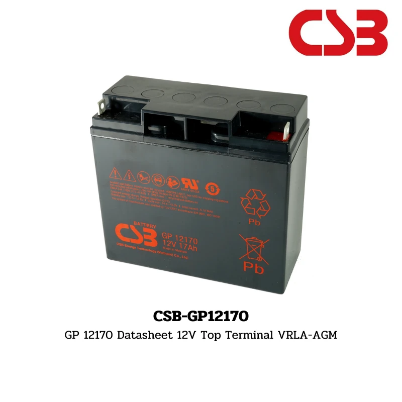 แบตเตอรี่ CSB CSB-GP12170 BATT 12V17AH CSB REPLACEMENT
