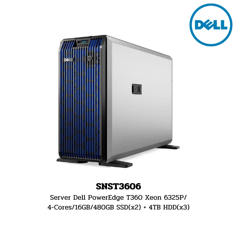 (SNST3606) Server Dell PowerEdge T360 Xeon 6325P/4-Cores/16GB/480GB SSD(x2) + 4TB HDD(x3)