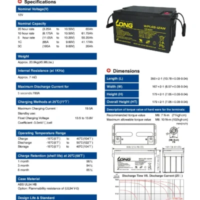 แบตเตอรี่ Long WPL65-12AN (12V 65Ah) 4 แบตเตอรี่ Long WPL65-12AN (12V 65Ah) - Image 2