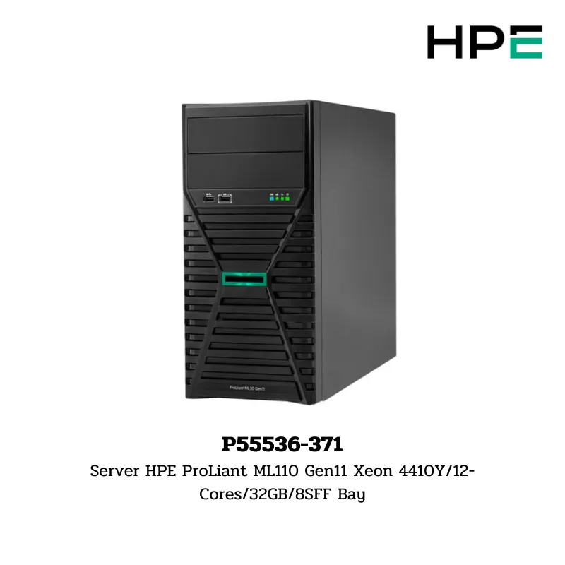(P55536-371) Server HPE ProLiant ML110 Gen11 Xeon 4410Y/12-Cores/32GB/8SFF Bay