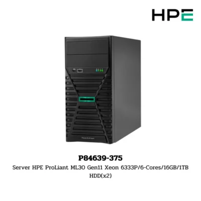 (P84639-375) Server HPE ProLiant ML30 Gen11 Xeon 6333P/6-Cores/16GB/1TB HDD(x2)
