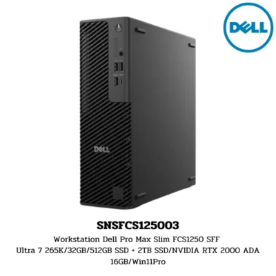 Workstation Dell Pro Max Slim FCS1250 SFF Ultra 7 265K/32GB/512GB SSD + 2TB SSD/NVIDIA RTX 2000 ADA 16GB/Win11Pro (SNSFCS125003)