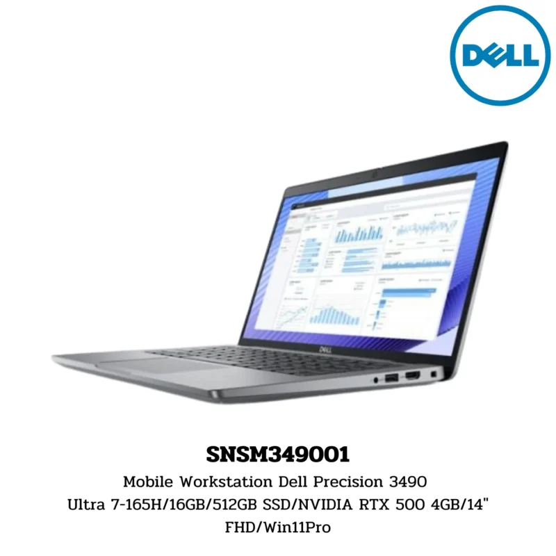 Mobile Workstation Dell Precision 3490 Ultra 7-165H/16GB/512GB SSD/NVIDIA RTX 500 4GB/14″ FHD/Win11Pro (SNSM349001)