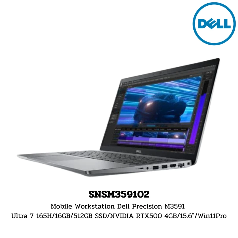 Mobile Workstation Dell Precision M3591 Ultra 7-165H/16GB/512GB SSD/NVIDIA RTX500 4GB/15.6″/Win11Pro (SNSM359102)