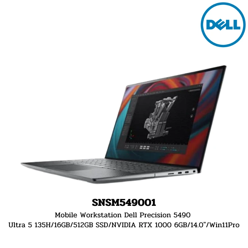 Mobile Workstation Dell Precision 5490 Ultra 5 135H/16GB/512GB SSD/NVIDIA RTX 1000 6GB/14.0″/Win11Pro (SNSM549001)