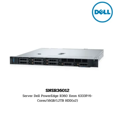 (SNSR36012) Server Dell PowerEdge R360 Xeon 6333P/6-Cores/16GB/1.2TB HDD(x2)