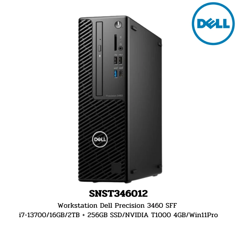 Workstation Dell Precision 3460 SFF i7-13700/16GB/2TB + 256GB SSD/NVIDIA T1000 4GB/Win11Pro (SNST346012)