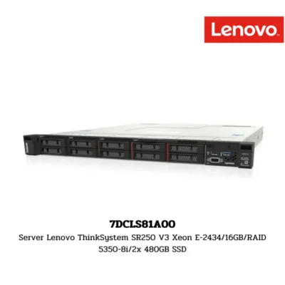 (7DCLS81A00) Server Lenovo ThinkSystem SR250 V3 Xeon E-2434/16GB/RAID 5350-8i/2x 480GB SSD