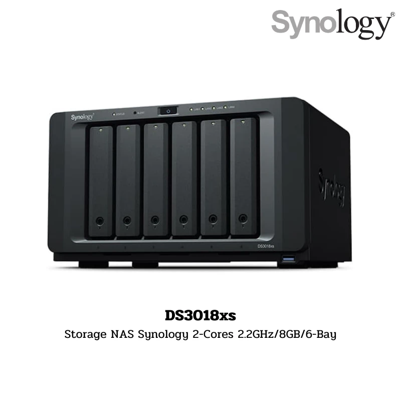 (DS3018xs) Storage NAS Synology 2-Cores 2.2GHz/8GB/6-Bay