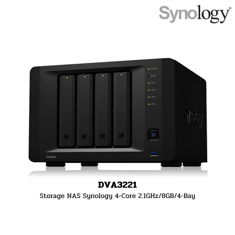 (DVA3221) Storage NAS Synology 4-Core 2.1GHz/8GB/4-Bay