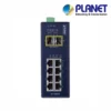 (IGS-1020TF) PLANET IP30 INDUSTRIAL 8-PORT 10/100/1000T + 2-PORT 100/1000X SFP ETHERNET SWITCH (-40~75 DEGREES C)