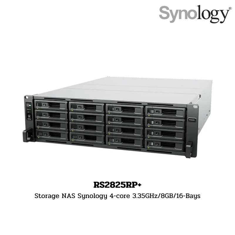(RS2825RP+) Storage NAS Synology 4-core 3.35GHz/8GB/16-Bays