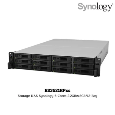 (RS3621RPxs) Storage NAS Synology 6-Cores 2.2GHz/8GB/12-Bay