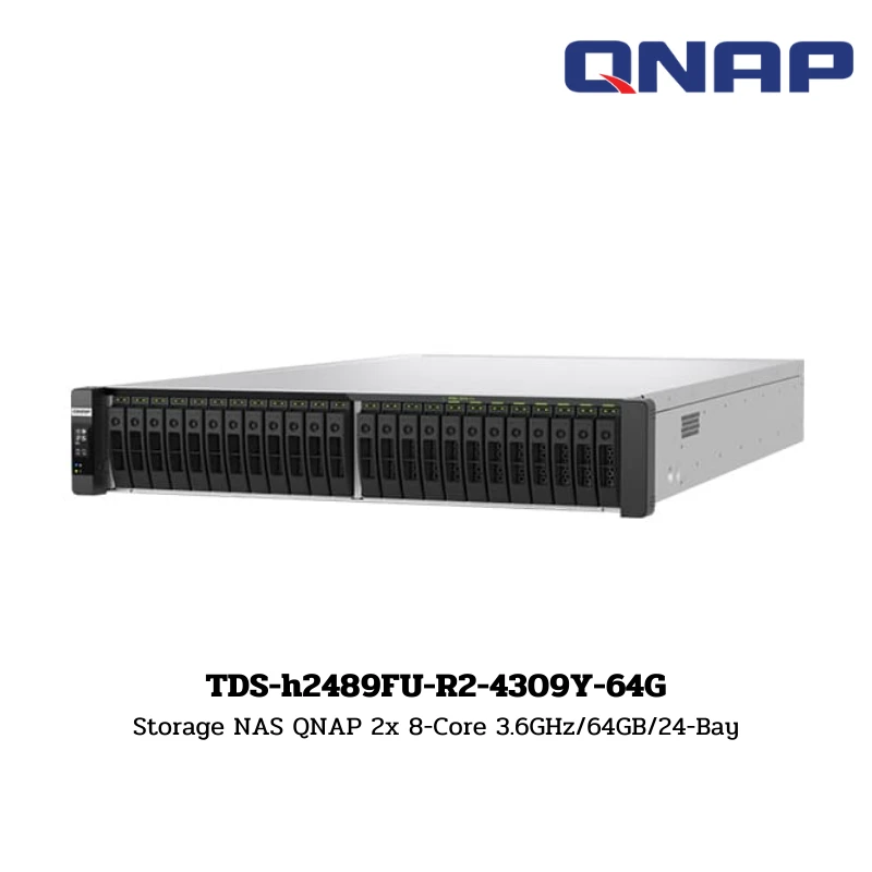 (TDS-h2489FU-R2-4309Y-64G) Storage NAS QNAP 2x 8-Core 3.6GHz/64GB/24-Bay
