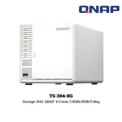 (TS-364-8G) Storage NAS QNAP 4-Cores 2.9GHz/8GB/3-Bay