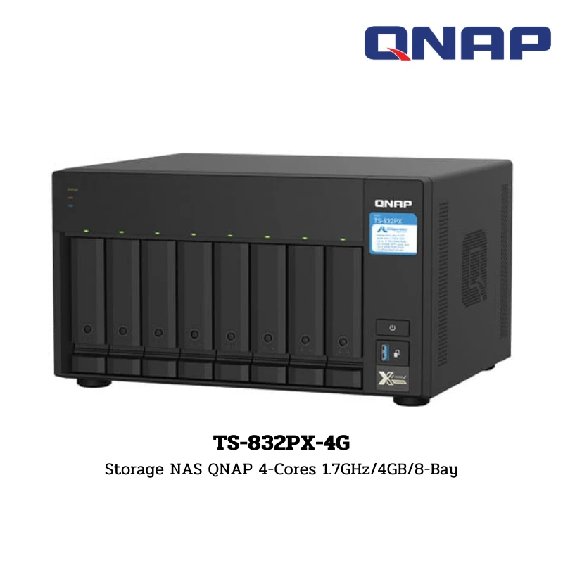 (TS-832PX-4G) Storage NAS QNAP 4-Cores 1.7GHz/4GB/8-Bay
