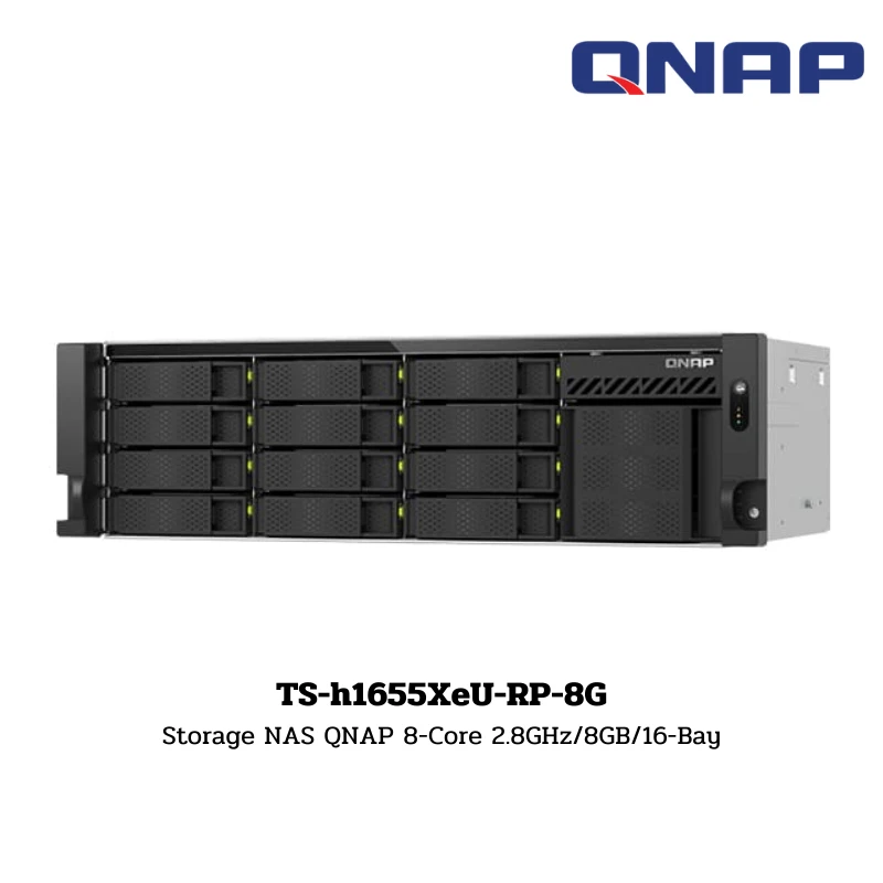 (TS-h1655XeU-RP-8G) Storage NAS QNAP 8-Core 2.8GHz/8GB/16-Bay