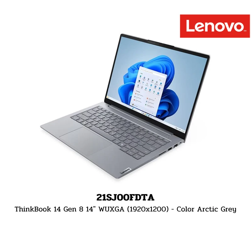 Notebook Lenovo ThinkBook 14 Gen 8 14" WUXGA (1920x1200) - Color Arctic Grey (21SJ00FDTA)