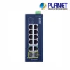 (IFGS-1022TF) PLANET IP30 INDUSTRIAL 8-PORT 10/100TX + 2-PORT GIGABIT TP/SFP COMBO ETHERNET SWITCH (-40 TO 75 C, DUAL REDUNDANT POWER INPUT ON 9-48VDC/24VAC TERMINAL BLOCK)